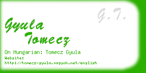 gyula tomecz business card